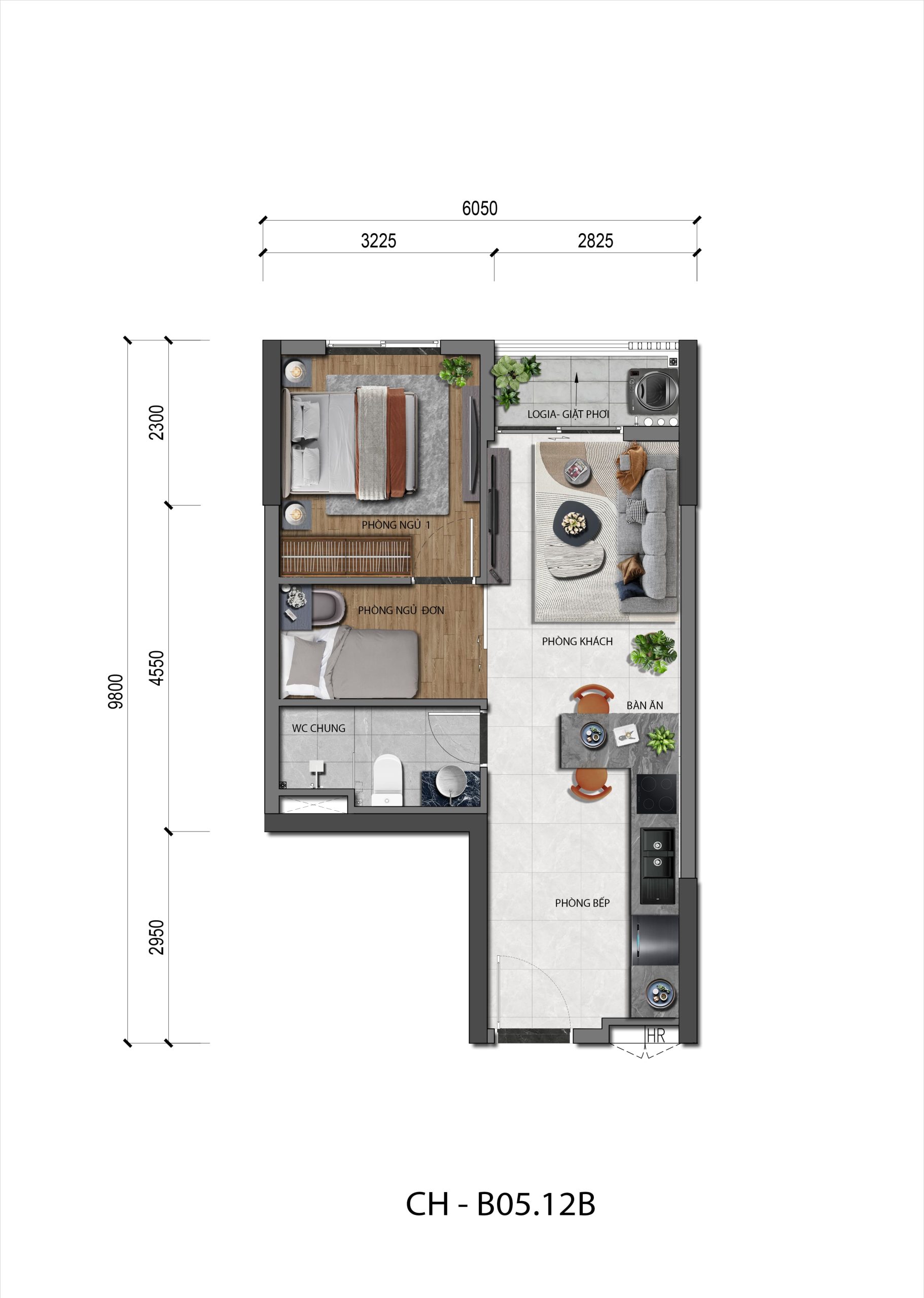Căn Hộ Ak Tower 1pn B.05.12b