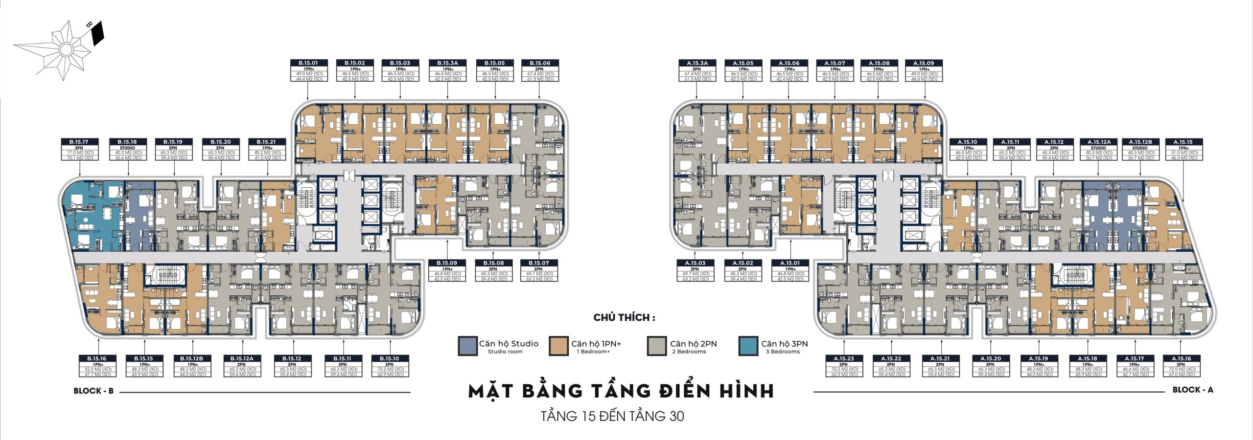 Mặt Bằng A&k Tower Tầng 15-30